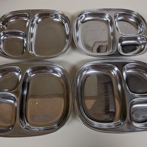 4 Stainless Lunch Trays